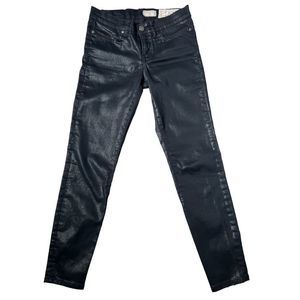 ALLSAINTS Brodie Low Rise Cropped Skinny Coated Size 24